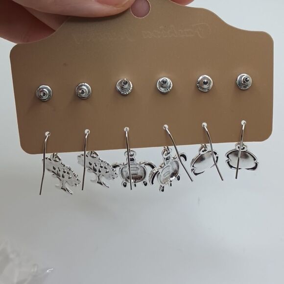 TURTLE tree of life, turquoise, rose, boho earring bundle with - Picture 6 of 6